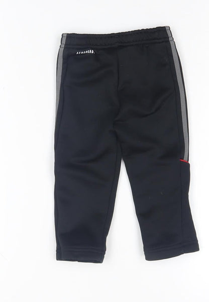 Adidas Unisex Black Track Pants 12-18M for Activewear
