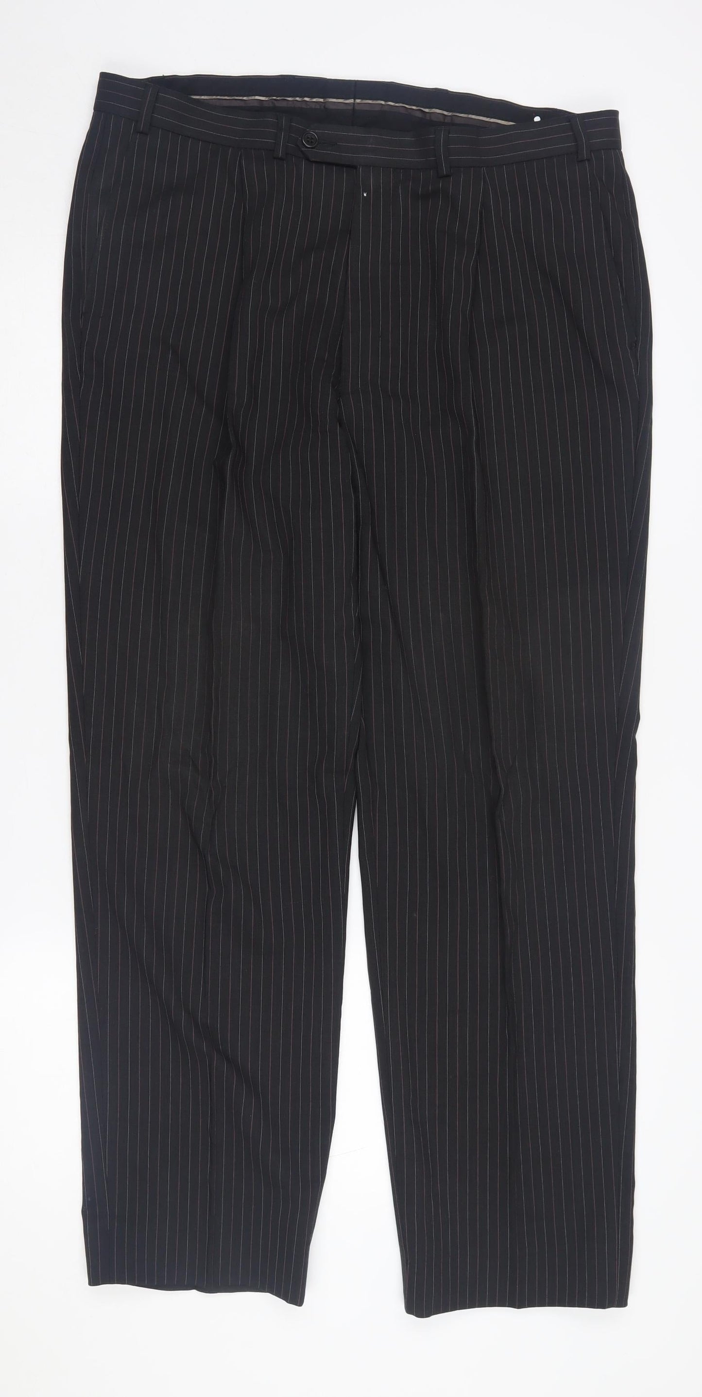 Impressions Men's Black Pinstripe Dress Pants 38/31