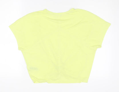 Womens UK Size 12 Marks and Spencer Yellow Basic T-Shirt