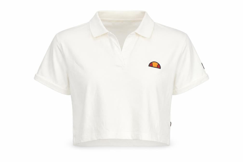 Womens UK Size 10 ellesse White Cropped Polo