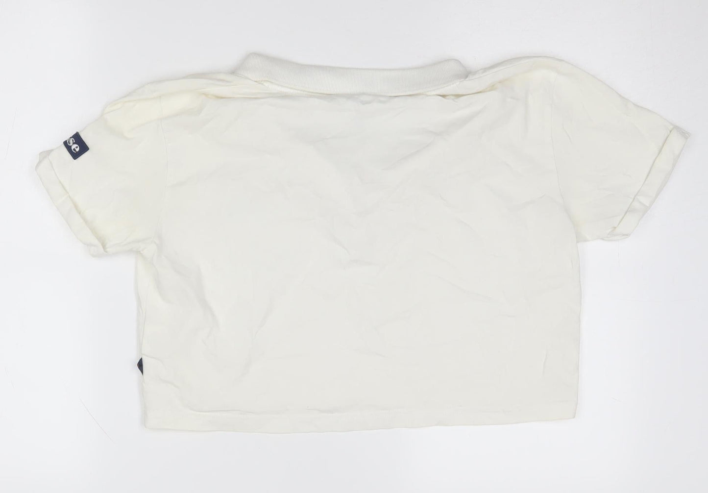 Womens UK Size 10 ellesse White Cropped Polo