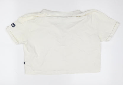 Womens UK Size 10 ellesse White Cropped Polo