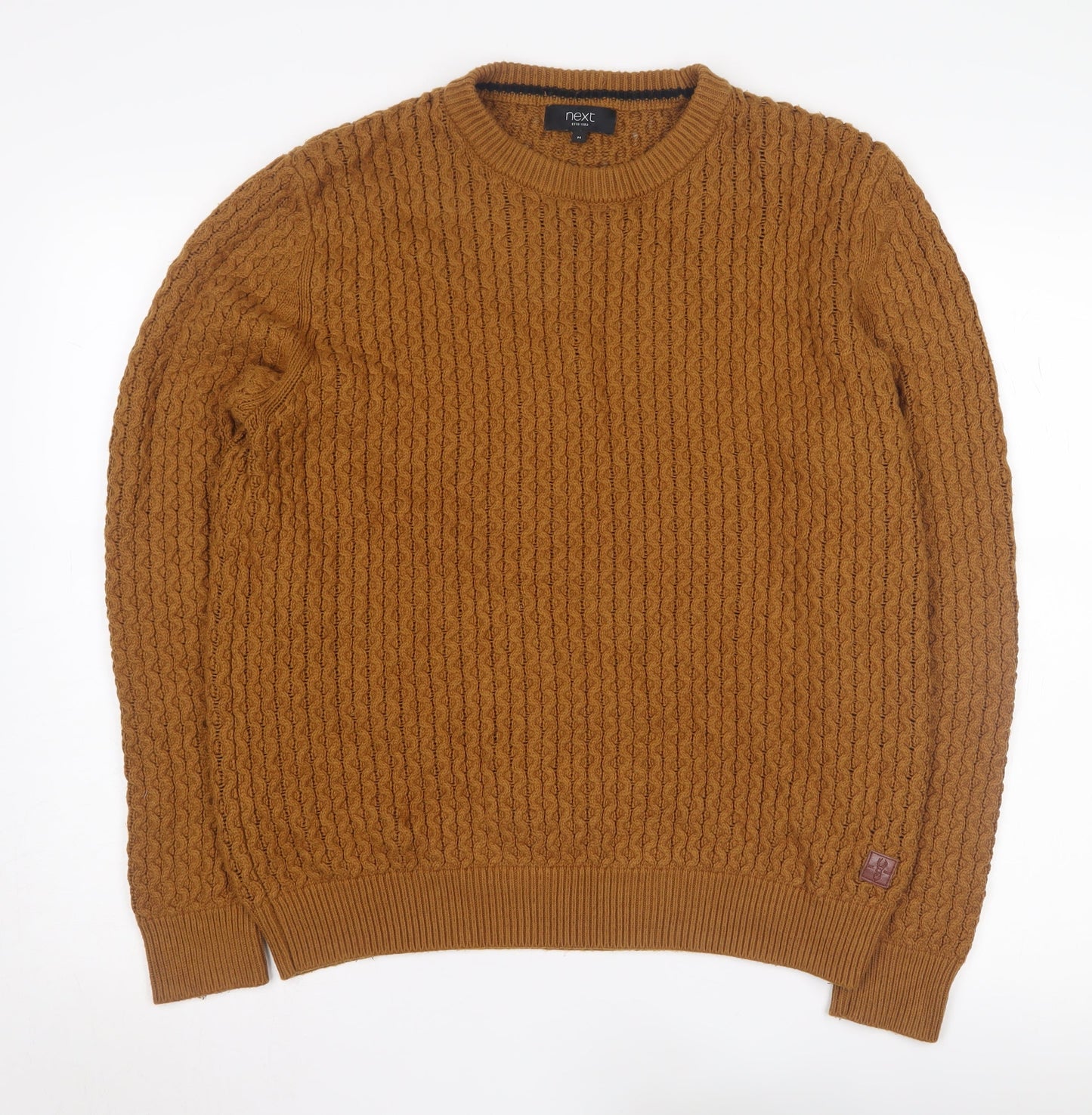 Next Men's Brown Cable-Knit Pullover Jumper, Size M
