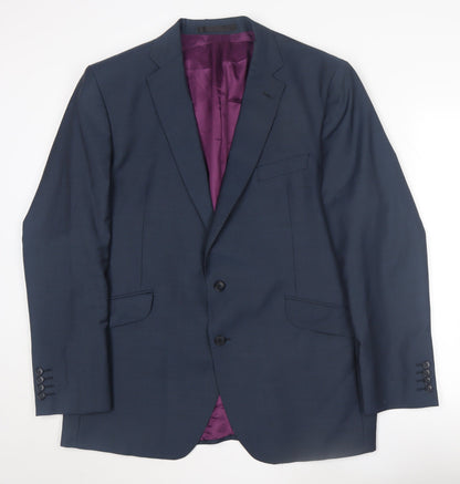 Mens UK Size 46 Impressions Regular Blue Suit Jacket