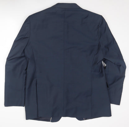 Mens UK Size 46 Impressions Regular Blue Suit Jacket