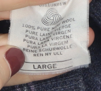 Lyle & Scott Men's Blue Wool V-Neck Jumper L