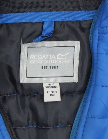 Regatta Boys Blue Black Hooded Jacket 9-10 Years