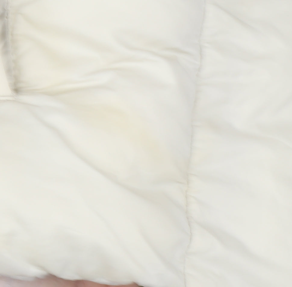 Pull&Bear Women's Ivory Puffer Waistcoat M Casual Zip