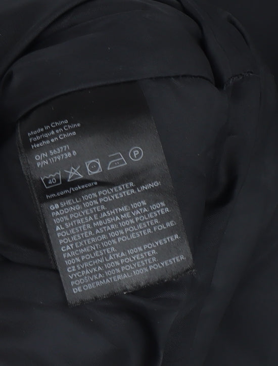 Womens UK Size 12 H&M Black Puffer Jacket