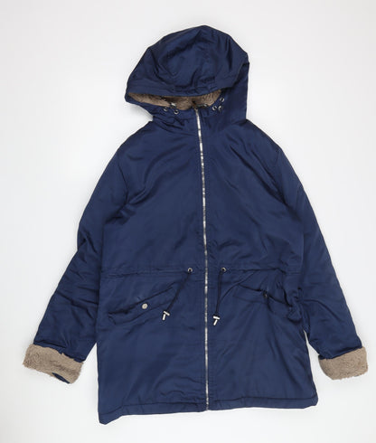 Womens UK Size 12 Bonmarché Blue Parka Coat