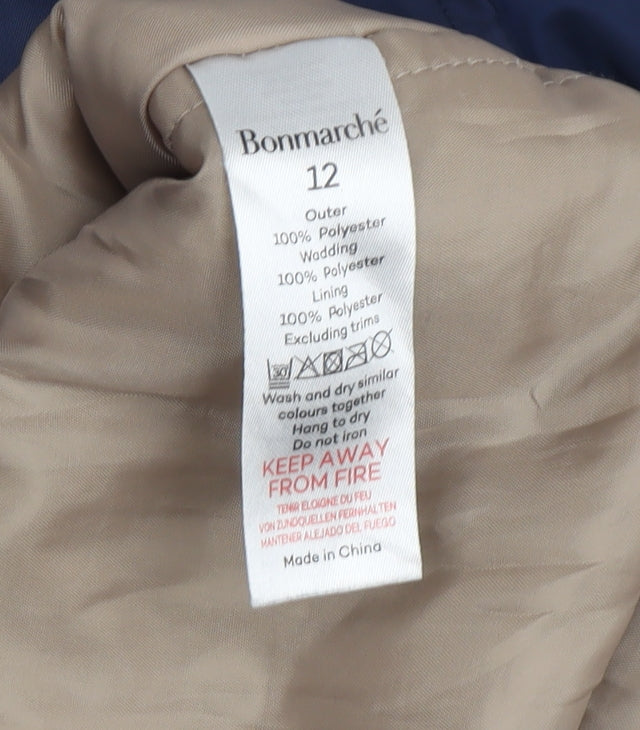 Womens UK Size 12 Bonmarché Blue Parka Coat