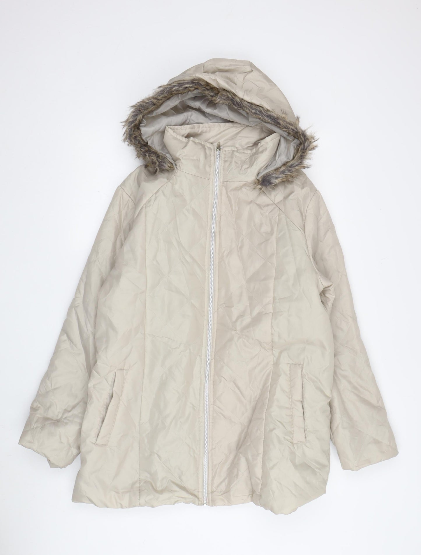 Womens UK Size M Anne De LanCay Beige Puffer Jacket