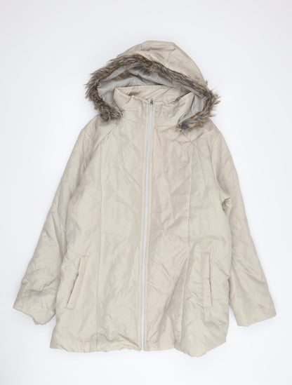 Womens UK Size M Anne De LanCay Beige Puffer Jacket