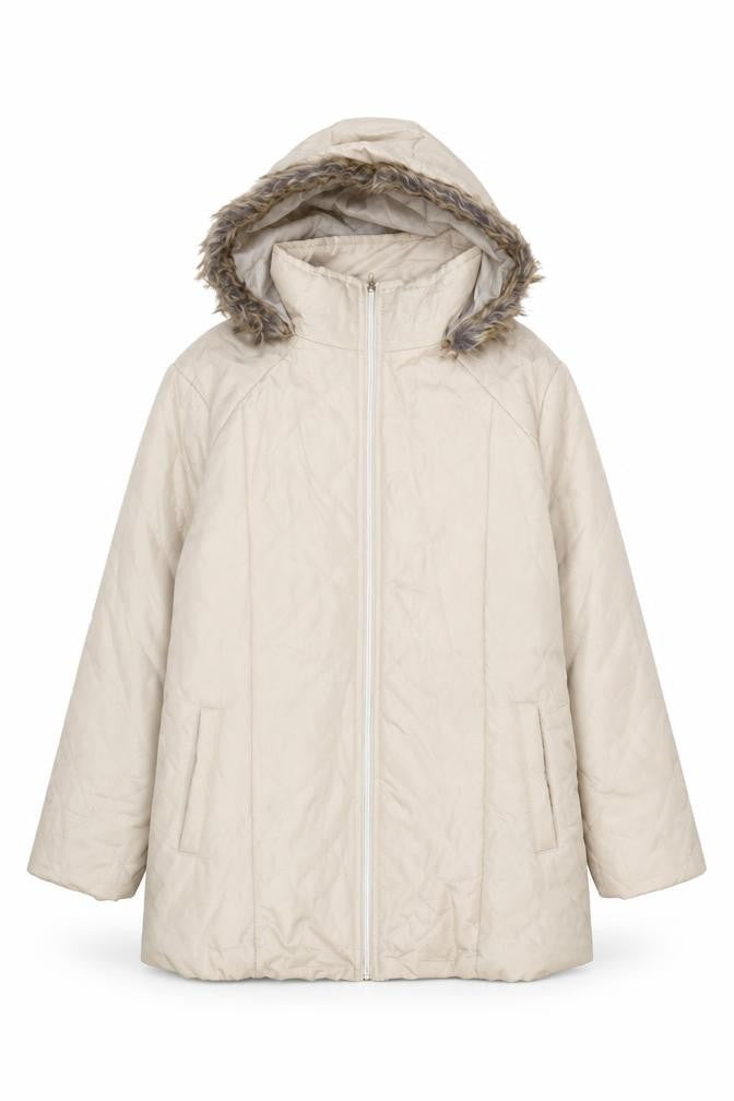 Womens UK Size M Anne De LanCay Beige Puffer Jacket