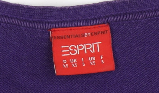 Womens UK Size XS Esprit Purple Cardigan Jumper