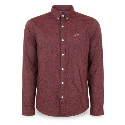 Hollister Men's Slim Fit Red Button-Up Shirt S