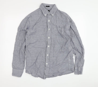 J.Crew Men's Slim Blue Long Sleeve Button-Up Shirt S