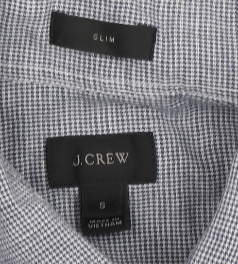 J.Crew Men's Slim Blue Long Sleeve Button-Up Shirt S