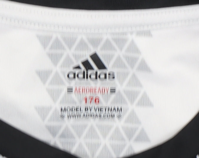 Adidas Boys White Football Jersey T-Shirt Size 18