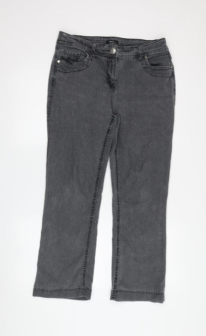 M&Co. Women's Grey Jeans Size 14 Embroidered Dark Wash