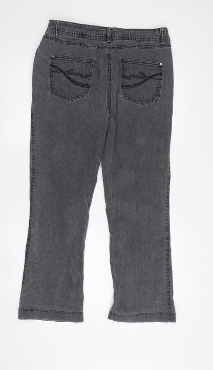 M&Co. Women's Grey Jeans Size 14 Embroidered Dark Wash