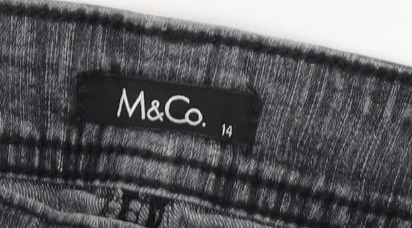 M&Co. Women's Grey Jeans Size 14 Embroidered Dark Wash