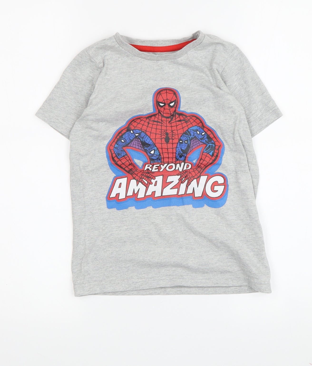 Marks and Spencer Boys Grey Spider-Man T-Shirt, 6-7 Years, Superhero Fun
