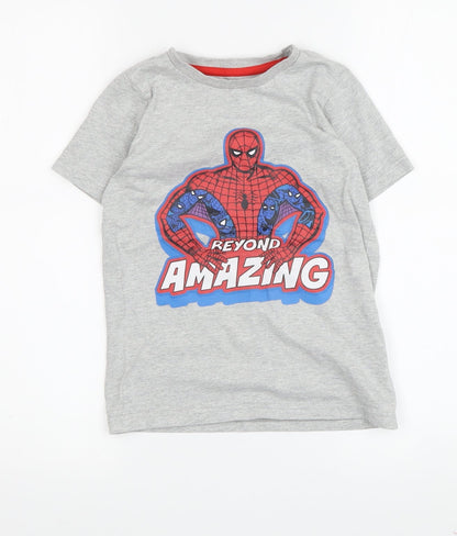 Marks and Spencer Boys Grey Spider-Man T-Shirt, 6-7 Years, Superhero Fun