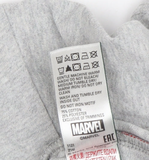Marks and Spencer Boys Grey Spider-Man T-Shirt, 6-7 Years, Superhero Fun