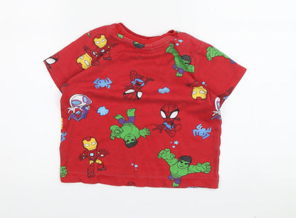 Marvel Boys Red Graphic Print T-Shirt, Size 3-4 Years