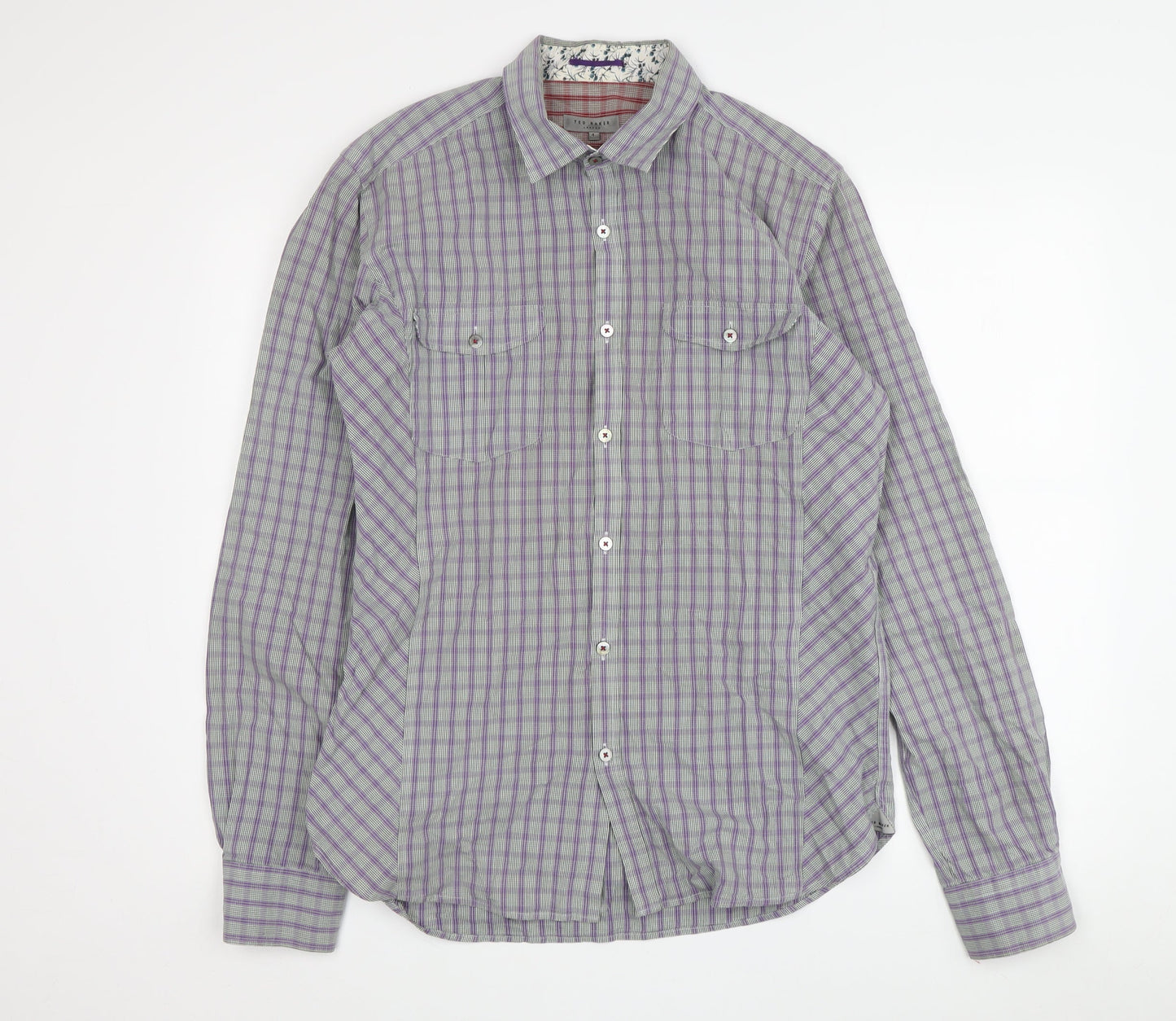 Ted Baker Men's Multicoloured Check Shirt - Size 4
