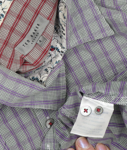 Ted Baker Men's Multicoloured Check Shirt - Size 4