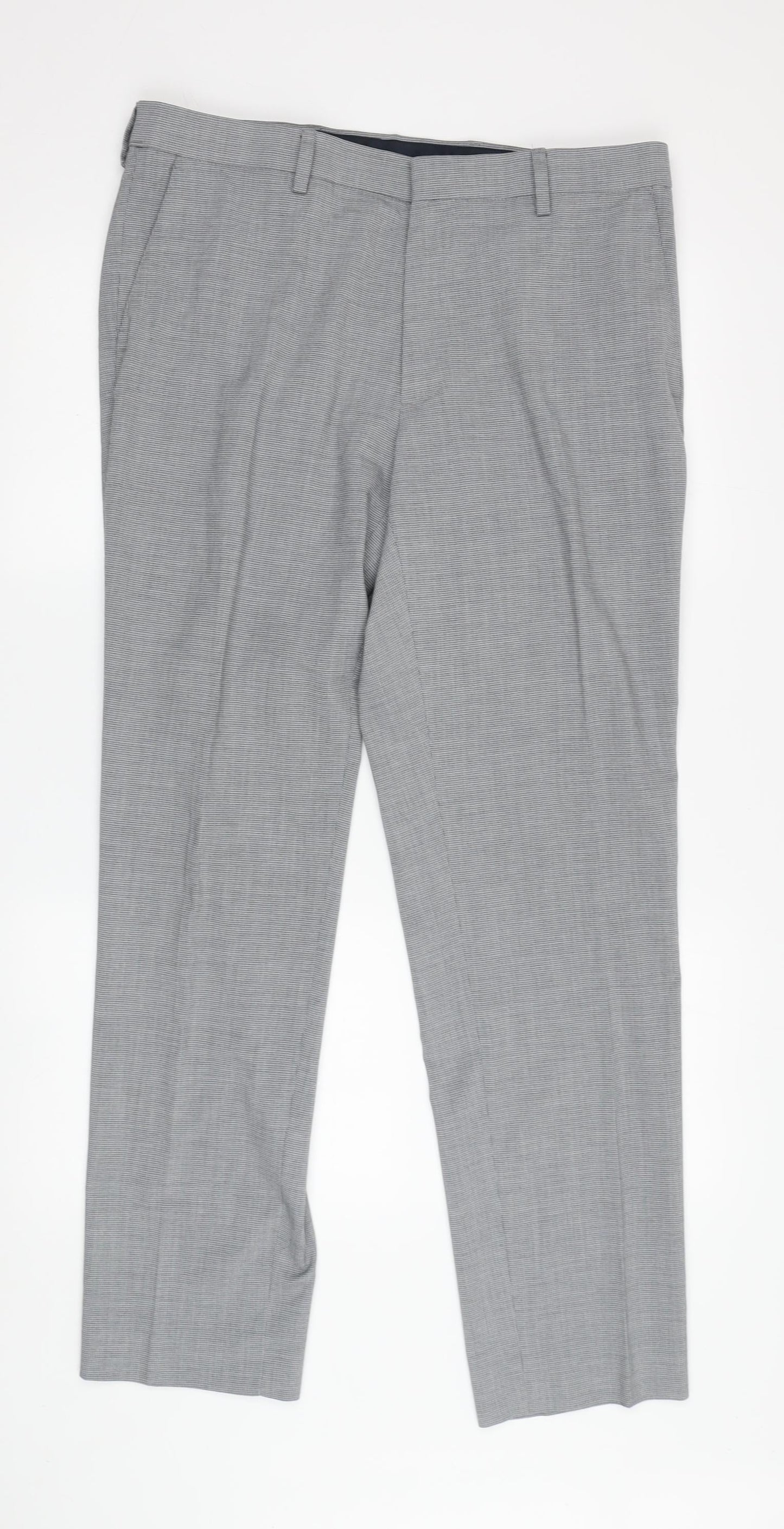 Marks and Spencer Men's Grey Slim Fit Trousers
