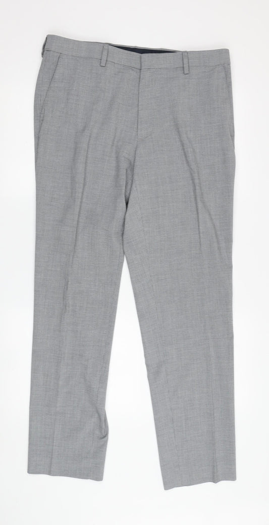 Marks and Spencer Men's Grey Slim Fit Trousers