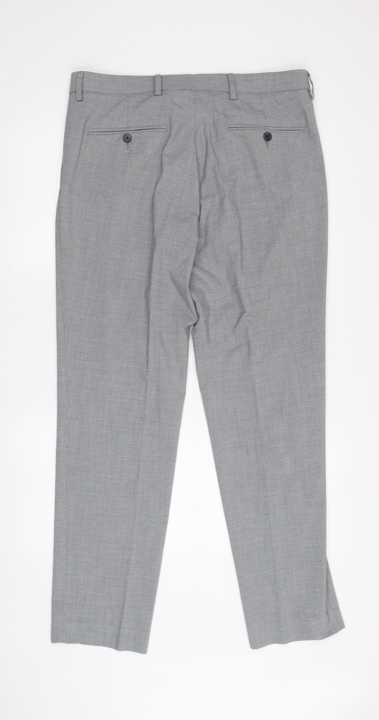 Marks and Spencer Men's Grey Slim Fit Trousers