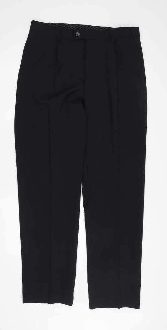 Debenhams Men's Black Dress Pants L Regular Fit