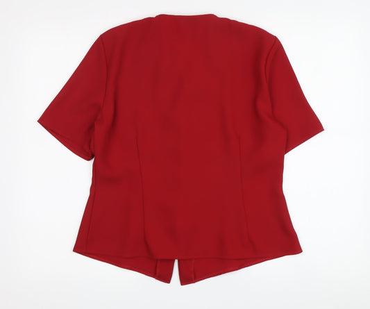 Womens UK Size 12 Berkertex Red Basic Blouse