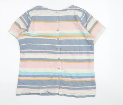 Womens UK Size 14 Brakeburn Multicoloured Basic T-Shirt