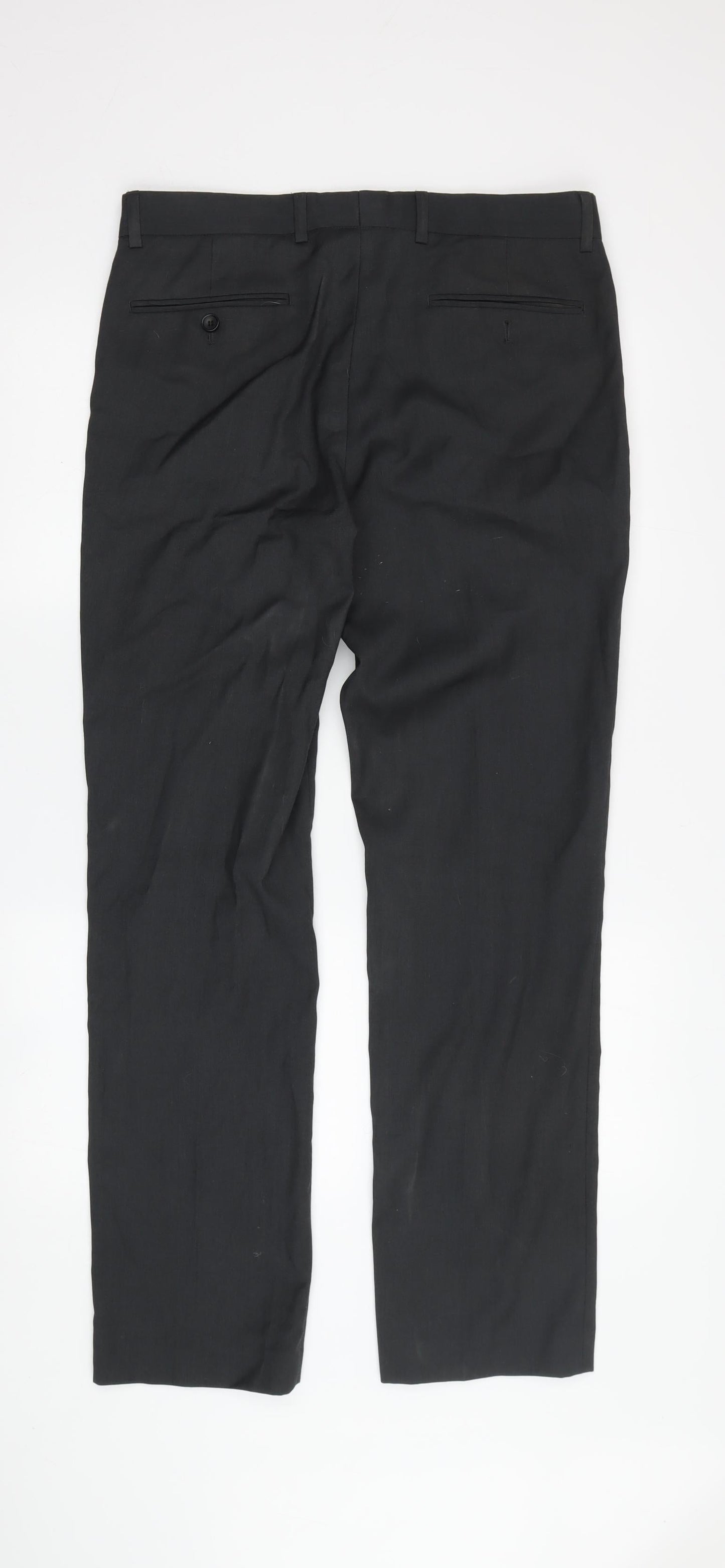 Topman Men's Black Dress Pants - Size 32, Regular Fit