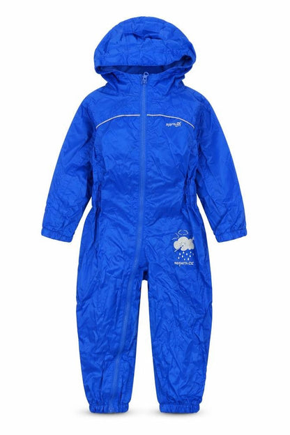 Front view of Regatta unisex toddler blue snowsuit 24 months
