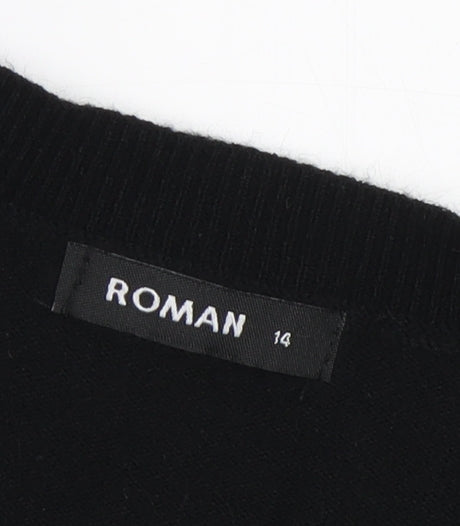 Womens UK Size 14 Roman Black Pullover Jumper
