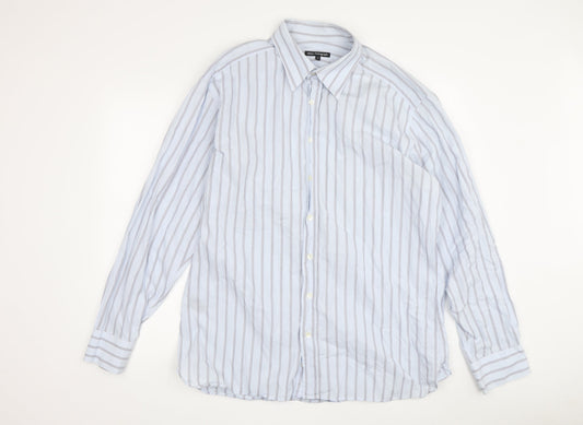 Mens UK Collar Size L Marks and Spencer Smart Blue  Dress Shirt