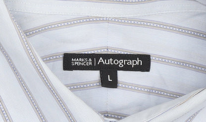 Mens UK Collar Size L Marks and Spencer Smart Blue  Dress Shirt