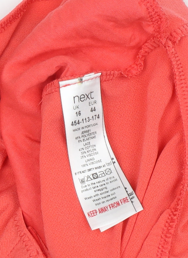 Next Women’s Pink Lace Bodysuit - Size 16