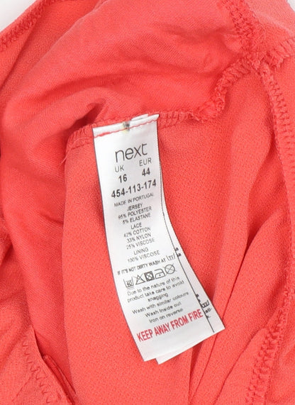 Next Women’s Pink Lace Bodysuit - Size 16