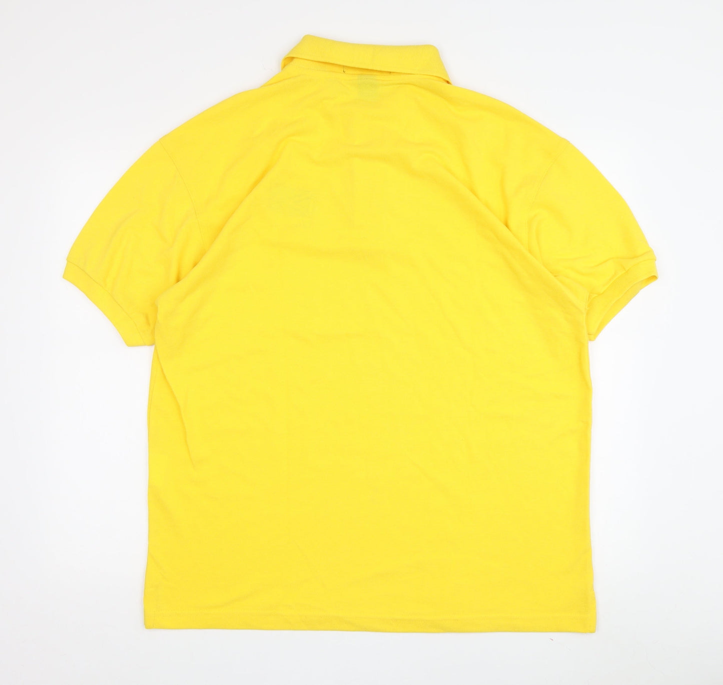 Palm Club Men's Yellow L Polo Shirt Casual Embroidered Logo