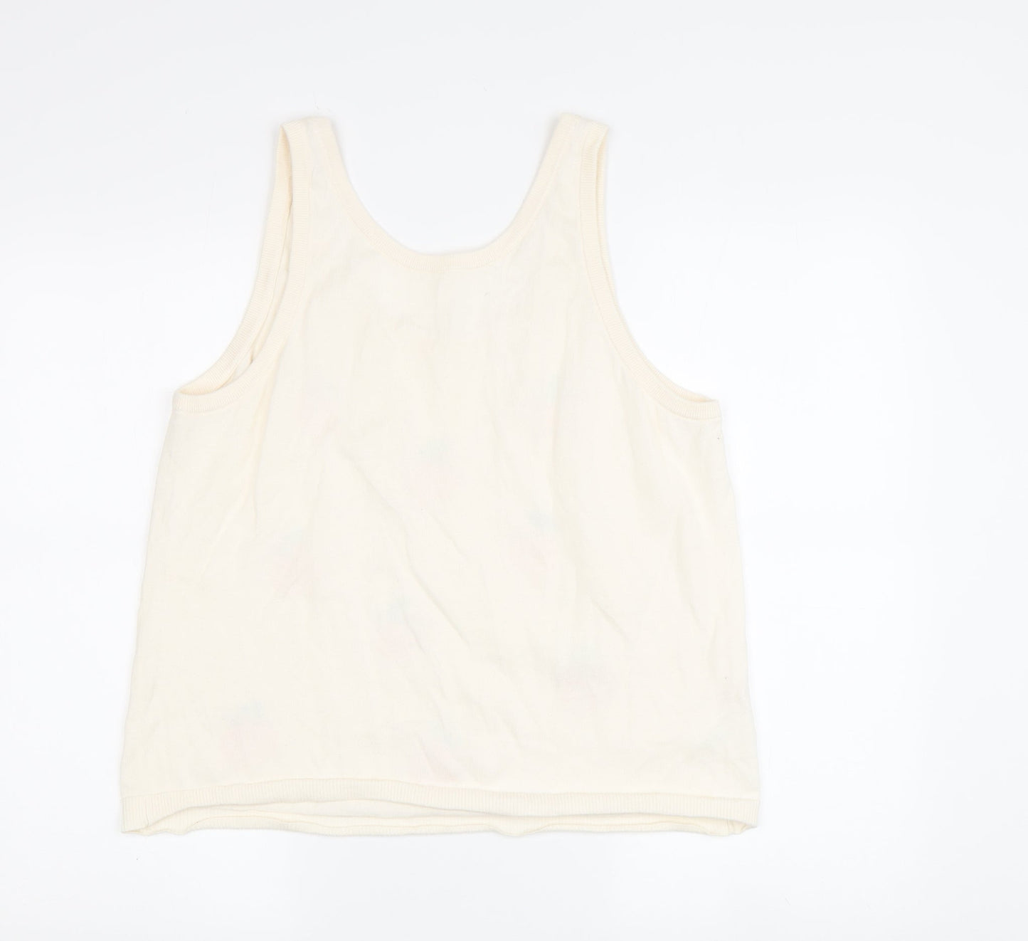 LOU & GREY Ivory Sleeveless Knit Vest L Women's Casual