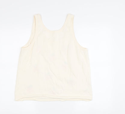 LOU & GREY Ivory Sleeveless Knit Vest L Women's Casual
