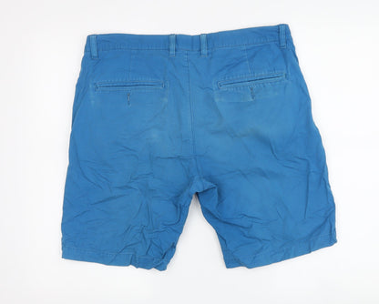 H&M Men's Blue Chino Shorts, Size 33, Casual Style