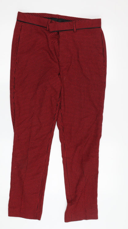 Topman Men's Red Straight Trousers 30W 30L